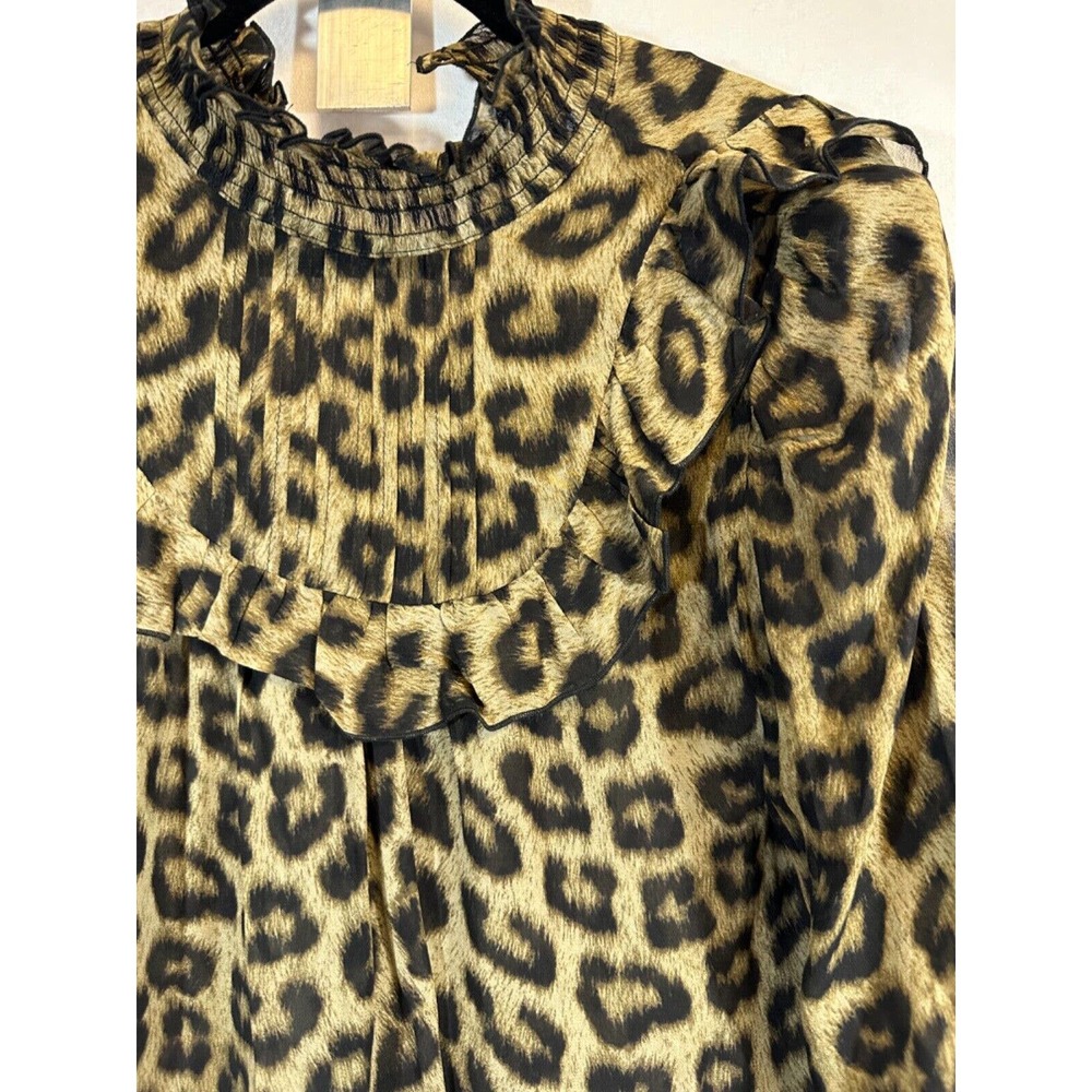 ba&sh Animal Print Ruffle Blouse - Picture 6 of 6